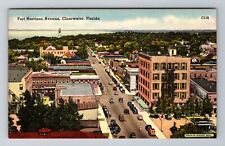 Clearwater FL-Florida, Aerial Fort Harrison Avenue, Antique Vintage Postcard picture
