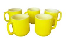 Vintage Glasbake Milk Glass Retro Coffee Mug Bright Yellow Lot 5 picture