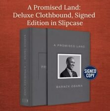 BARACK OBAMA SIGNED A PROMISE LAND DELUXE 1ST EDITION MINT SEALED UNOPENED picture