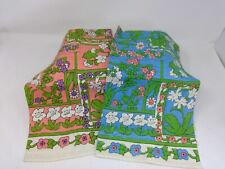 Pair of Vintage Colorful Floral Tea Towels - Unused picture