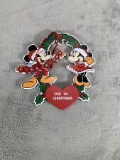 Vintage Disney Our 1st Christmas Mickey and Minnie Wood Christmas Ornament picture