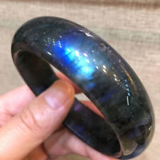 62.5mm Natural Labradorite Rainbow Light Crystal Gemstone Bangle Bracelet AAA picture