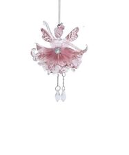Kurt Adler Christmas Christmas Ornament Pink Dangle Legs Fairy With Bow Style A picture