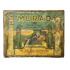 Vintage Murad The Turkish Cigarette Metal Tin Box Egyptian Tobacco picture