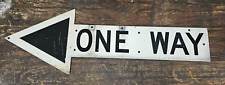 Vintage One Way City Street Sign NYC Cut Out Directional Arrow Arrowhead picture