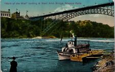Postcard Vintage Maid Of The Mist Landing And Steel Arch Bridge Niagara Falls picture