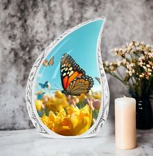 Teardrop UrnButterflies Fly In A Meadow Urns For Burial Urns For Women Ashes picture