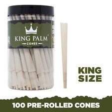 King Palm King Size Cones Holds 1 Gram 100 Pack Pre Rolled Natural Cones picture