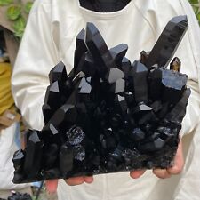 10.9lb Large Natural Black Smoky Quartz Crystal Cluster Raw Mineral Specimen picture