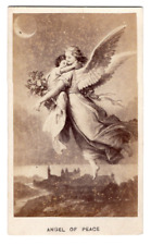 ANGEL OF PEACE Antique Victorian Illustration Art Album Filler CDV Inscription picture