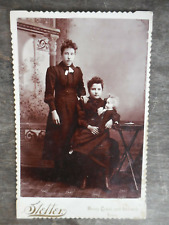 Stetter Cabinet Card Photo Girl & Large Bisque Doll Brush Creek & Lamont Iowa picture