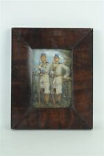 Antique English Militiamen Albumen Photo 1860s Hand Painted Framed Cheshire  picture