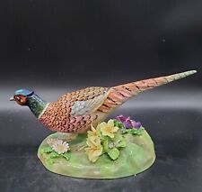 Vintage J.T Jones Staffordshire Ring Neck Pheasant Hand Painted Applied Flowers picture