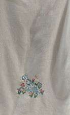Vintage Needlepoint  Tea Towel Dish Cloth Linen Tulips Bird Kneeing Dutch Girl picture