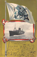 SS GROSSER KURFURST ~ FLAG, NORDDEUTSCHER LLOYD SHIP, used Sea Post Cancel 1902 picture