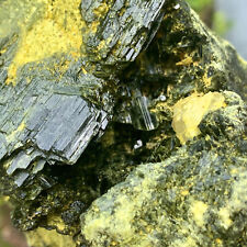 3.24LB Natural Green Tourmaline Quartz Crystal Cluster Mineral Specimen picture
