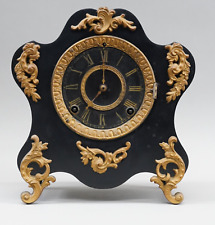 Antique 1882 Ansonia Mantle Shelf Cast Iron Clock For Parts Restoration Untested picture