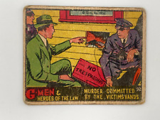 1936 G Men Gum Trading Card Heroes of the Law Murder Committed Victims Hands 92 picture
