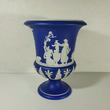 Antique Wedgwood Blue Jasperware Urn Vase Moustache Mark Cir. 1810 5