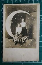 RPPC Paper Moon Antique Postcard 2 GIRLS LADIES UNPOSTED  picture