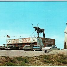 c1950s Kadoka, SD Ranch Store Chrome Photo Postcard Chevy Impala Prairie Dog A18 picture