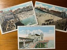 Lot of 3 Postcards Atlantic City NJ - c1920s Beach - Boardwalk - Steel Pier picture