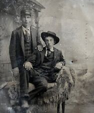 🔥🔥Antique Tintype Photo 3.375 x 2.5 Two Men Gay Interest Theme Affectionate picture