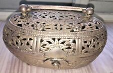 Betel Box Antique Solid Silver India 19th Century Floral Design 7.75 Ounces Wow picture