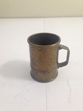 vtg brass measuring beaker cup mug tankard two sided for different measures picture