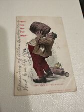 Old Postcard Milwaukee Man Drinking Beer from Barrel 1906 1c Ben Franklin Stamp picture