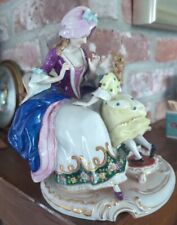 Scheibe-Alsbach Kister PORCELAIN  2 Figures Sitting** S Mark, Germany VINTAGE picture