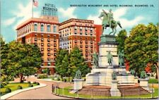Richmond Virginia VA Washington Monument and Hotel Richmond Vintage Postcard picture