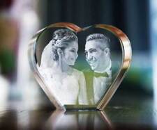 Personalized 3D Heart Crystal Photo Customize your picture Christmas Gift picture
