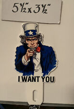 Uncle Sam I WANT YOU Metal Plate Topper American Military Advertising Gas Oil picture