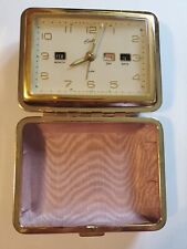 Vintage Bradley Day Date Windup Travel Alarm Clock Made In Japan picture