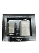 Zippo Jack Daniel's Lighter & Flask Gift Set 24652 High Polish Chrome picture