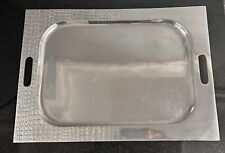 Vintage Hacienda Real Signed HR Mexican Pewter Serving Tray 17.25” x 24” x 1” picture