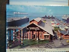 VINTAGE POST CARD AERIAL VIEW OVER YE OLD'E CURIOSITY SHOP  SEATTLE WASHINGTON picture