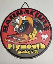 Plymouth Makes it CUDA Round Garage Metal Sign NEW 1970's STYLE picture