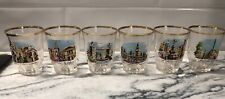6 Vtg 1960’s Shot Glasses Made France Piccadilly Circus, Tower Bridge, Big Ben picture