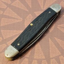 CAMCO Knife USA By Camillus Two Blade Serpentine Jack Black Jigged Delrin Handle picture
