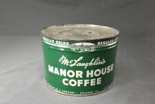 McLaughlin's MANOR HOUSE Coffee Can, Vintage 1lb.  Coffee Key-open Tin picture