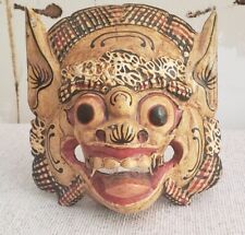 Balinese Topeng Demon Mask Bali Folk Art Carved Wood Vintage Dance Raja Barong picture