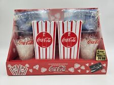 NEW Vintage Coca-Cola GIFT SET Glasses and Popcorn Buckets - SEALED picture