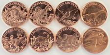 Copper Coins * Eight Piece Dinosaur Collector Set * Fine .999 Bullion Rounds picture