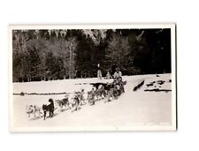 RPPC Vintage Postcard Yosemite National Park Dog Sled Team Snow picture