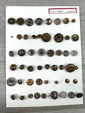 Collector Card of Vintage Misc. Metals Buttons Mixed Metals picture