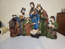 Christmas Decor Nativity Scene Hand Painted Resin by Members Mark 16