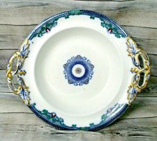 Antique Davenport China Dresden Star Pattern Serving Bowl Footed Signed  picture