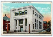 1925 First National Bank Grove City Pennsylvania PA Vintage Postcard picture